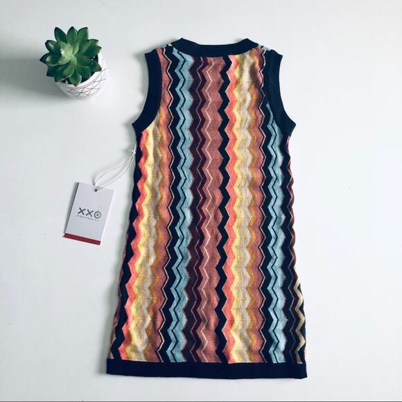 Missoni Target Girl's SZ XS Chevron Stripe Sweater Dress Brown Sleeveless - Picture 7 of 9